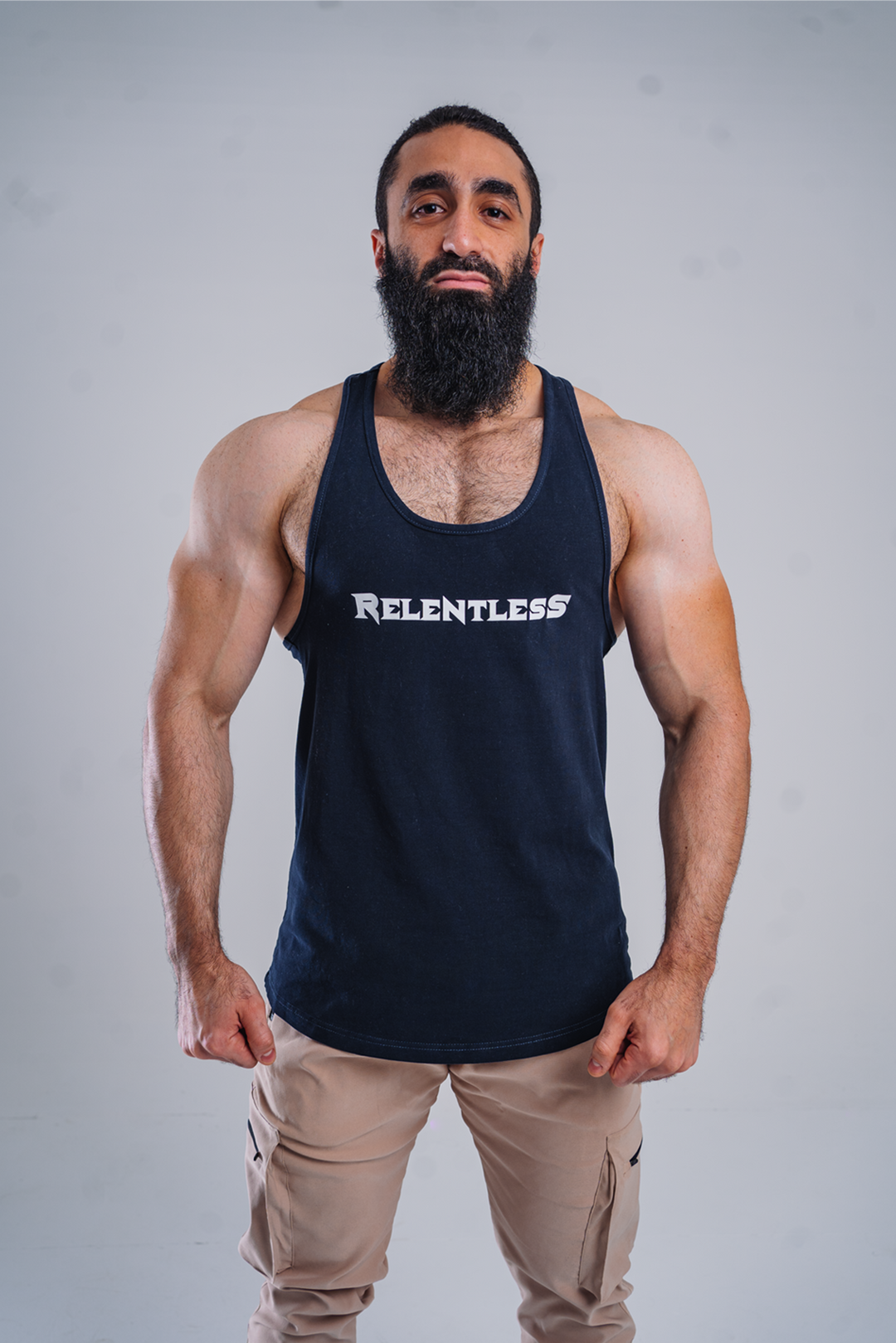 Relentless Space Blue Stringer Tank-Top